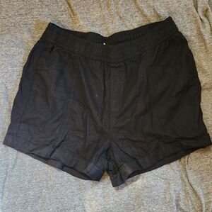 Old Navy Black High Rise Linen Blend Shorts Womens Size Small